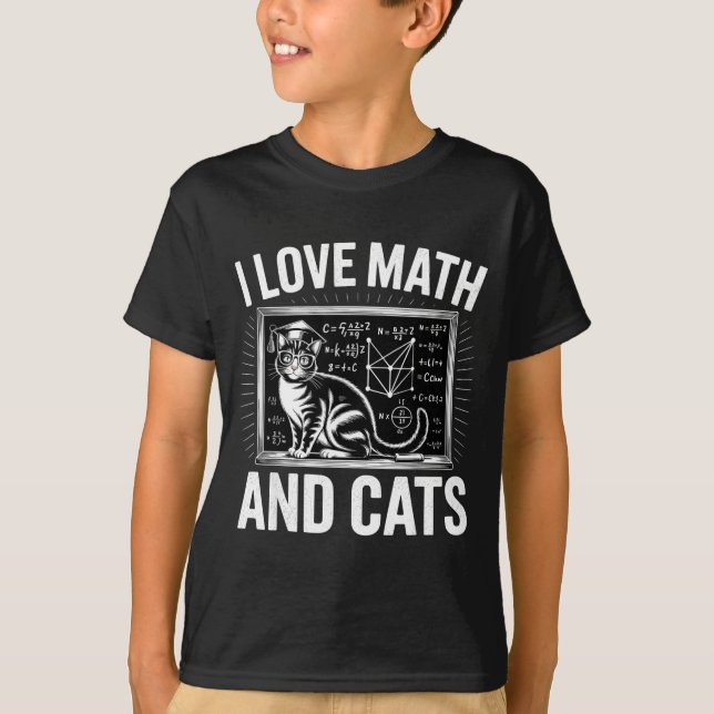 Camiseta Math Cat Lover Funny Math Teacher I Love Math And  (Frente)