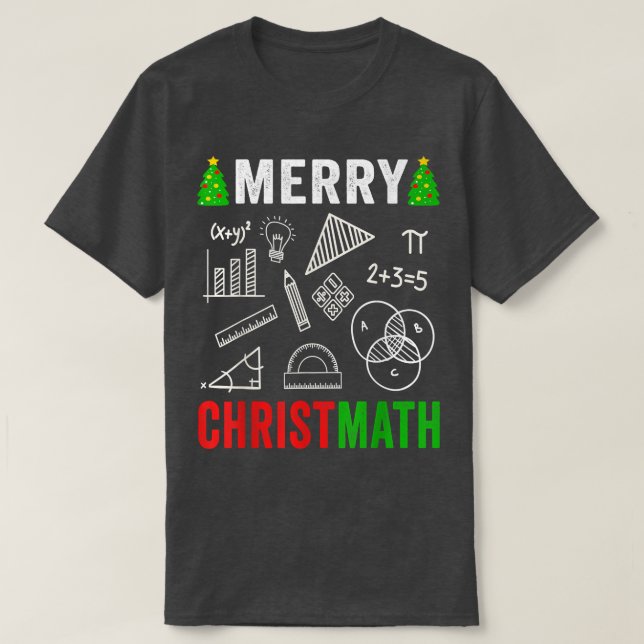Camiseta Math Christmas  Merry Christmas Math Teacher Women (Frente do Design)