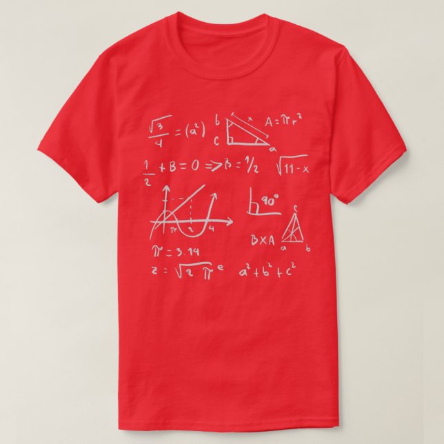 Camiseta Math Equation Cool Quadratic Formula Geek Nerd Mat (Frente do Design)