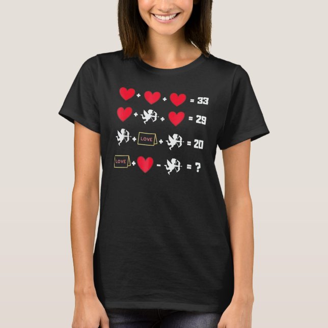 Camiseta Math Equations Valentines Day Hearts Math Teachers (Frente)