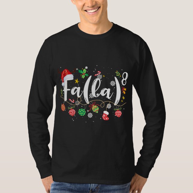 Camiseta Math Fa La 8 Papais noeis Penhor de Natal Estudo (Frente)