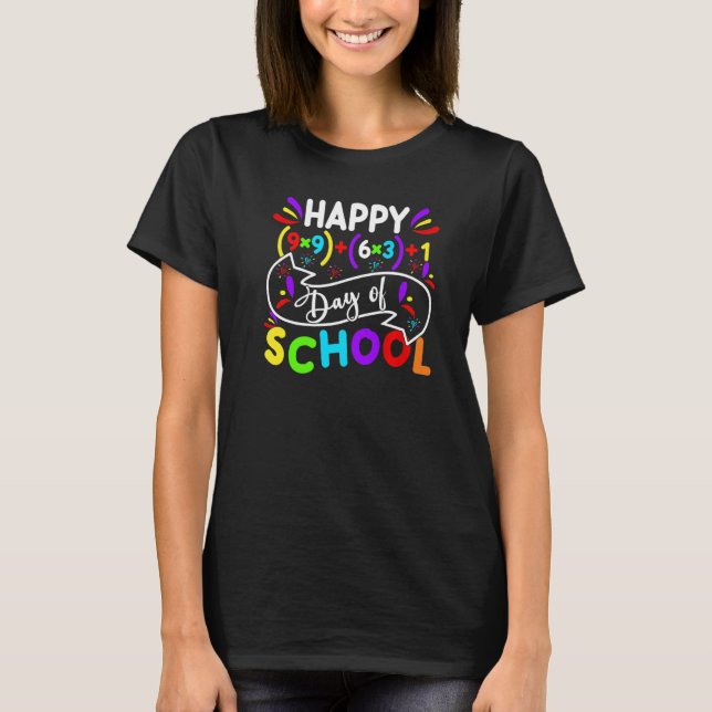 Camiseta Math Formula Happy 100 Days Of School Math Teacher (Frente)