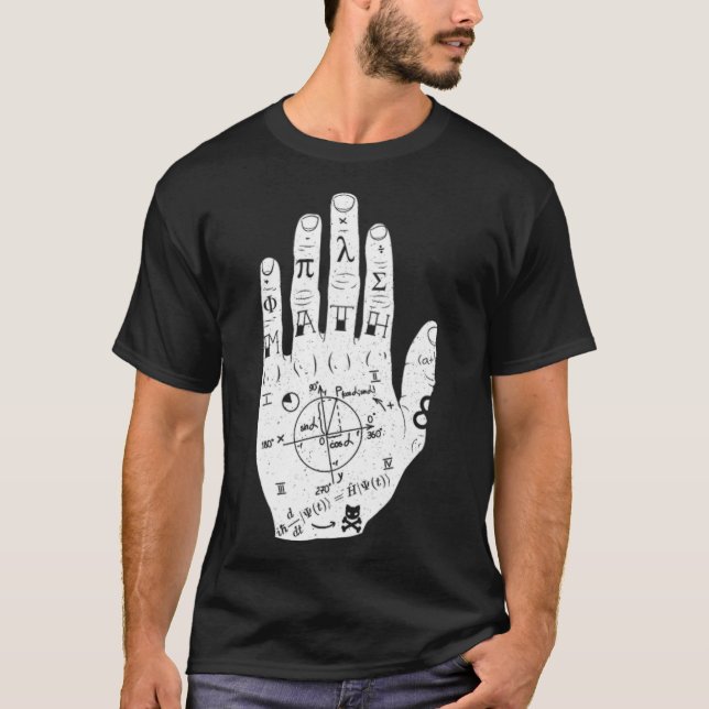 Camiseta Math hand tattoo cool math and physics teacher and (Frente)