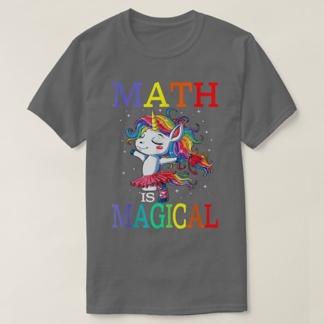 Camiseta Math Is Magical Unicorn Back To School  (Frente do Design)