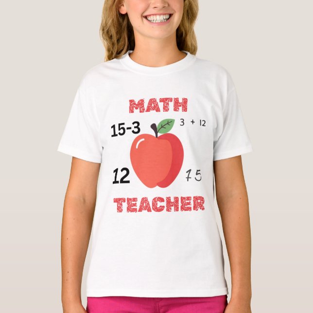 Camiseta Math teacher apple design funny math teacher shirt (Frente)