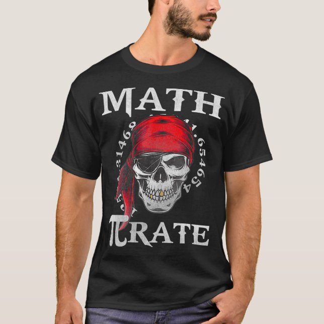 Camiseta Math Teacher Funny Quote Pirate Gift  (Frente)