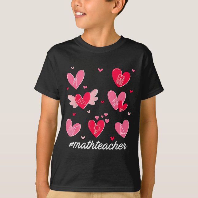 Camiseta Math Teacher Heart Valentines Day Mathematics Teac (Frente)
