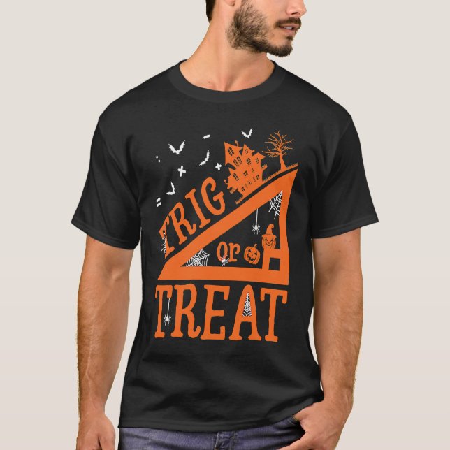 Camiseta Math Teacher Trig Or Treat School Life Halloween P (Frente)