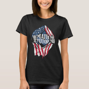 Camiseta Math Tutor Us Flag School Teacher Math Tu