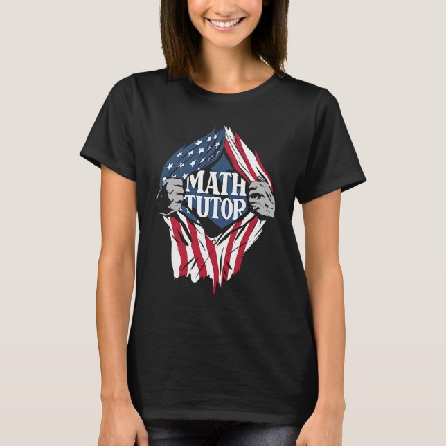 Camiseta Math Tutor Us Flag School Teacher Math Tu (Frente)