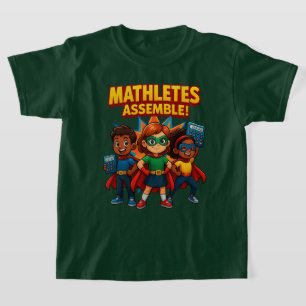 Camiseta Mathletes Reúnem Tee da Escola de Super Heróis