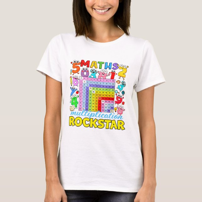 Camiseta Maths Multiplication Rockstar Calculator T Shirt (Frente)