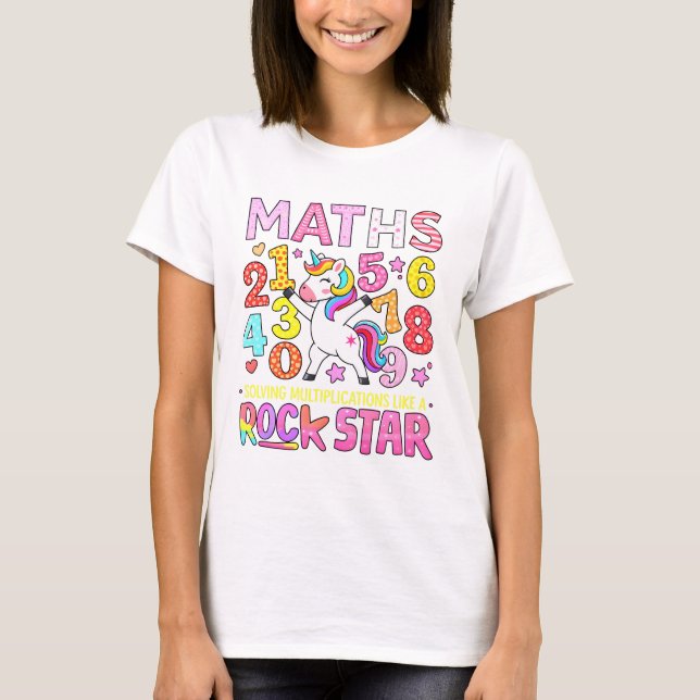 Camiseta Maths Rockstar Colorful Numbers T Shirt (Frente)
