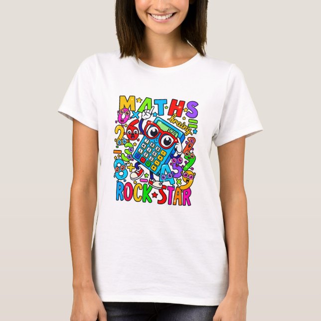 Camiseta Maths Rockstar para Professores e Dia dos (Frente)