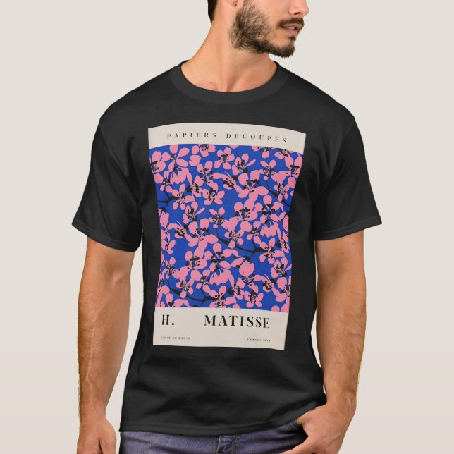 Camiseta Matisse Papiers Decoupes Flor Rosa Clássico T-Shi (Frente)