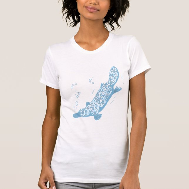 Camiseta Matizes azuis de Platypus damas causais (Frente)