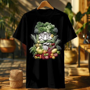 Camiseta Matizes Colhidos: Um Retrato Botânico sobre um Veg