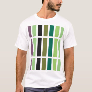 Camiseta Matizes Pretos Roxos Verdes