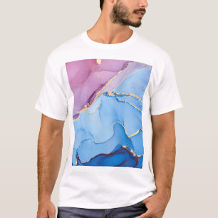 Camiseta Matizes Translúcidos Fluido: Abstrato de Tinta Álc