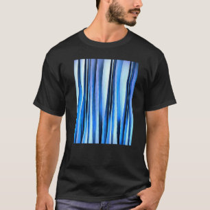 Camiseta Matizes Verticais Impares Grelhas Verticais Azuis