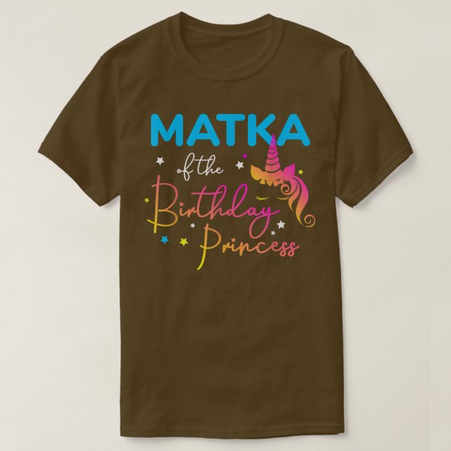 Camiseta Matka da Princesa Bday Mãe do Unicórnio (Frente do Design)