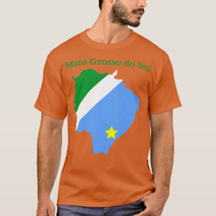 Camiseta Mato Grosso do Sul - Bandeira do Mapa Brasil