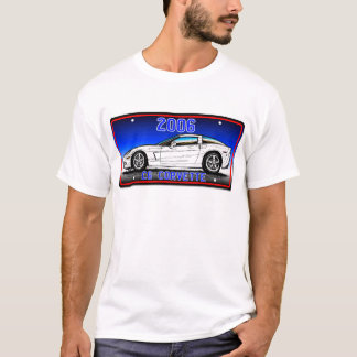 Camiseta Matrícula 2006 de C6 Corveta Backgroun Arte-Azul