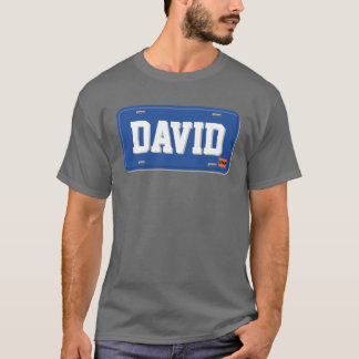 Camiseta Matrícula azul e branca personalizada