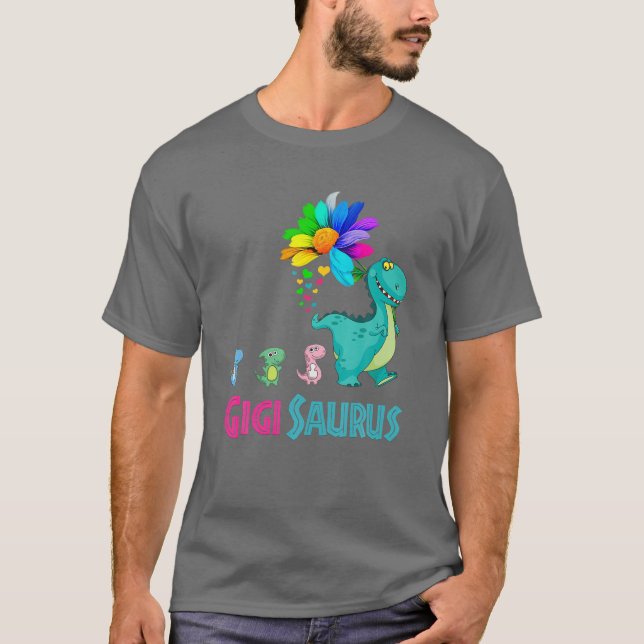 Camiseta Matriz da Família Dinossauro Gigi Surus Rex Gigi (Frente)