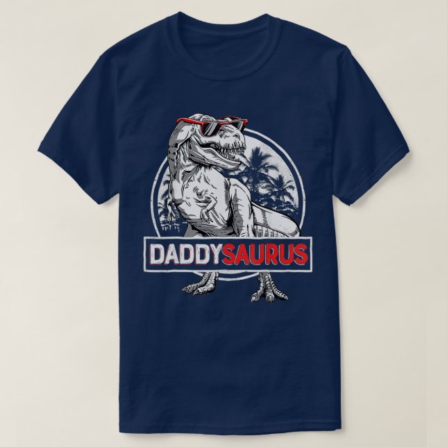 Camiseta Matriz da Família Surus do Pai Daddysaurus Rex Din (Frente do Design)