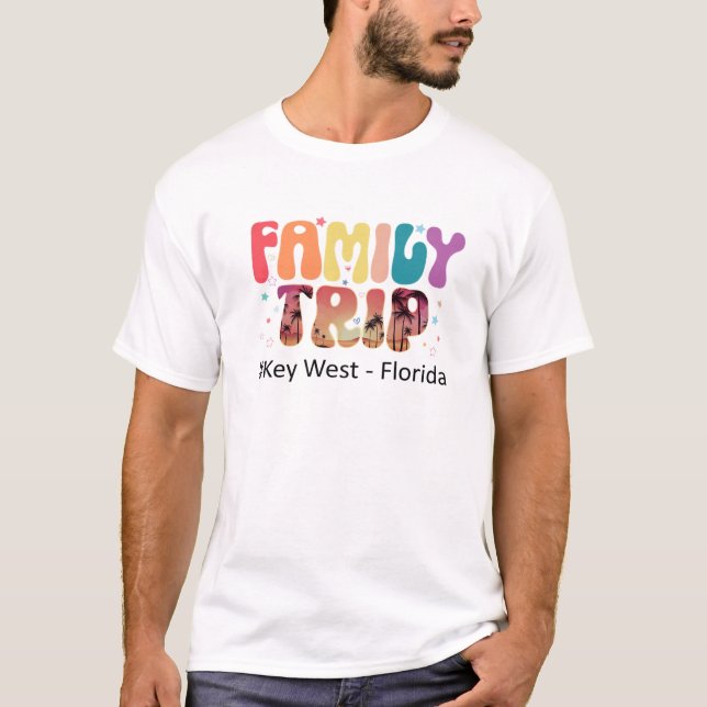 Camiseta Matriz de Férias da Família West Florida Trip Key (Frente)