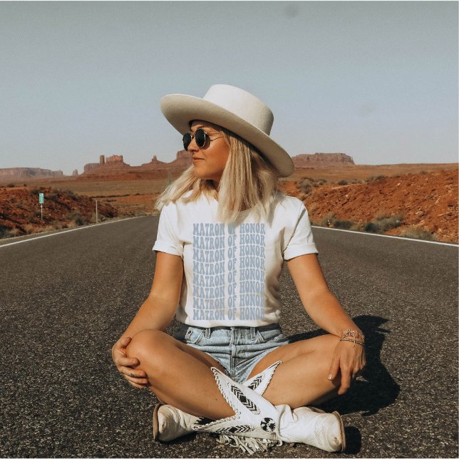 Camiseta Matriz de Honra Dusty Blue Matching Bridal Party (Criador carregado)