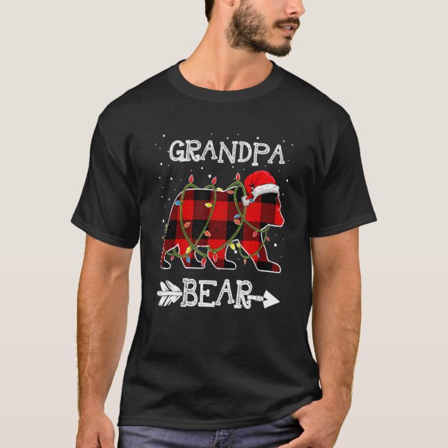 Camiseta Matriz de Papais noeis de Natal do Red Xadrez Vovô (Frente)