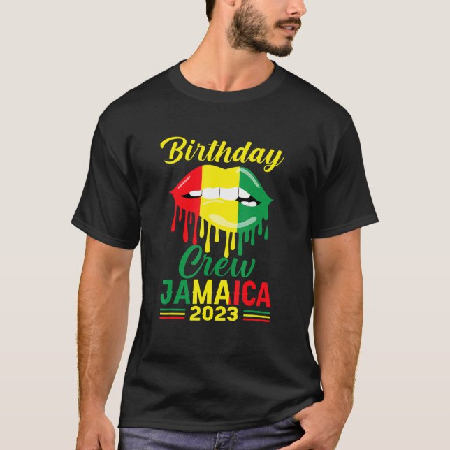 Camiseta Matriz de roupas da equipe de aniversário Jamaica  (Frente)