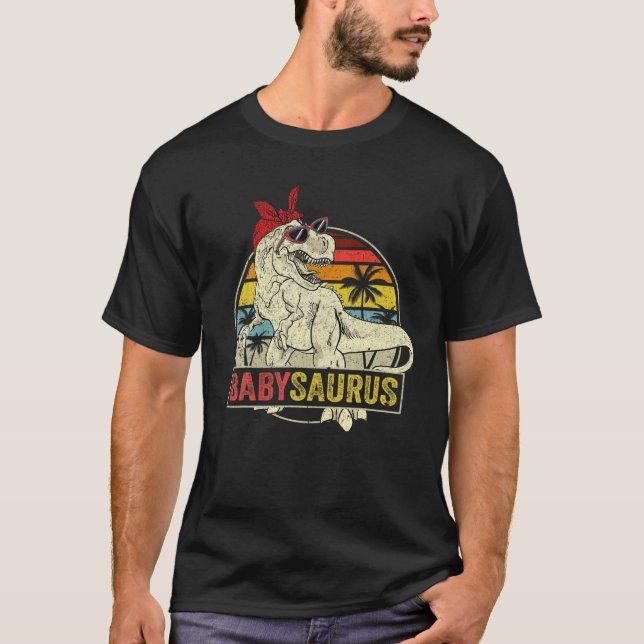Camiseta Matriz Familiar Babysaurus T Rex Dinosaur Baby Sau (Frente)