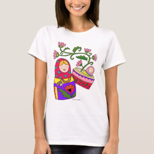 Camiseta Matroshka e arte popular do ucraniano do bebê