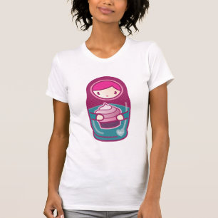 Camiseta matryoshka do kawaii