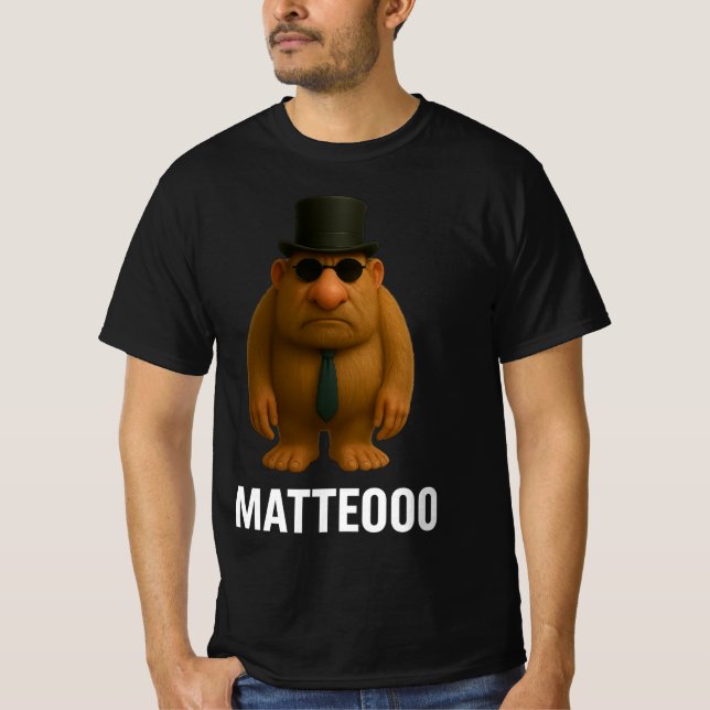 Camiseta Matteo Mateo Matteooo Italiano Brainrot Meme (Frente)