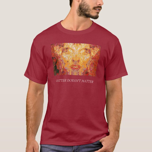 Camiseta MATTER NÃO IMPORTA Máscara Fractal em amarelo-verm (Frente)