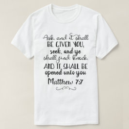 Camiseta Matthew 7:7 Pergunte, Procure, Knock Christian T-S