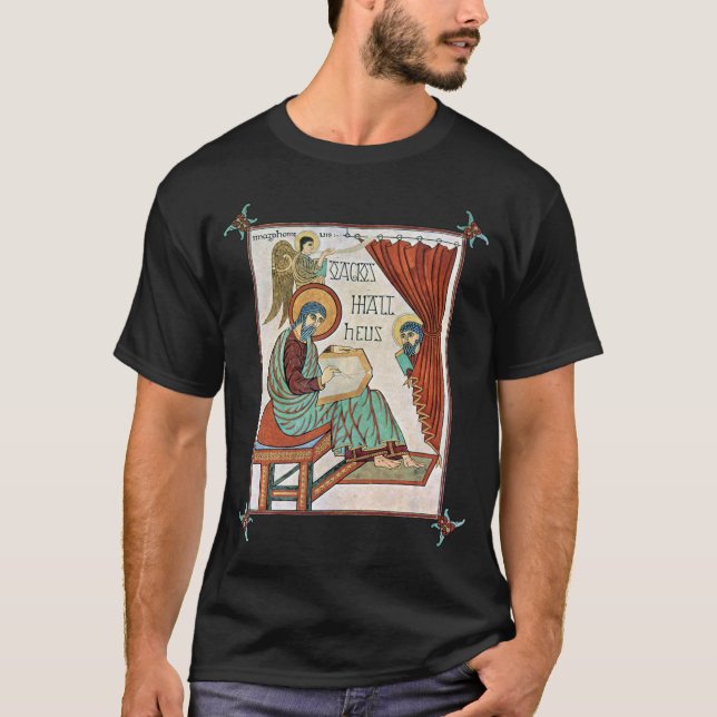 Camiseta Matthew Do Manuscrito Medieval De Lindisfarne (Frente)