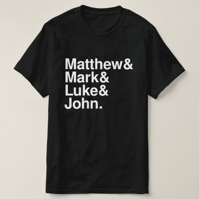CAMISETA MATTHEW MARK LUKE JOHN (Frente do Design)