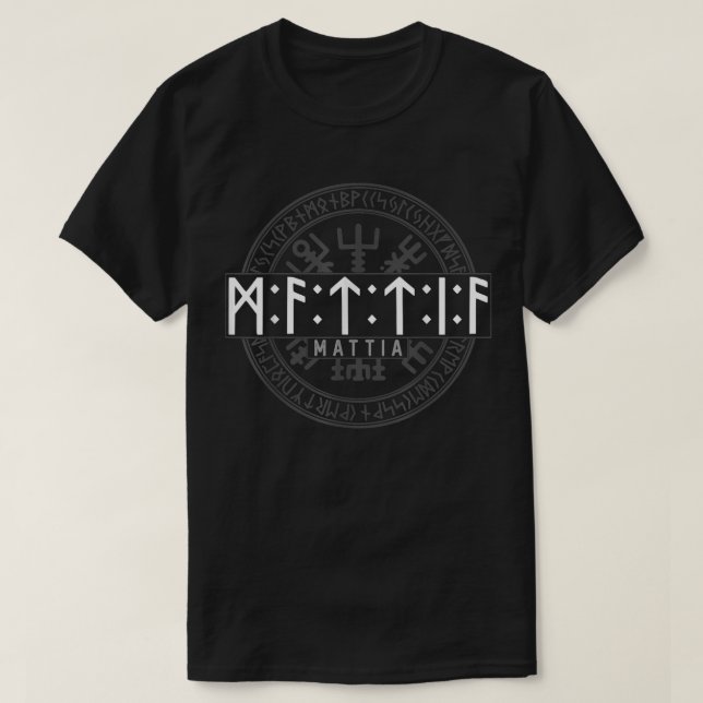 Camiseta Mattia em Futhark Runk Viking (Frente do Design)