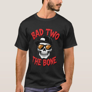 Camiseta Mau até os Ossos 2º Aniversário Halloween Esquelet