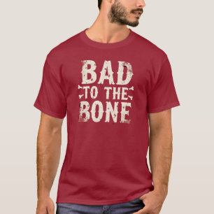 Camiseta Mau até os Ossos   Esqueleto Divertido de Hallowee