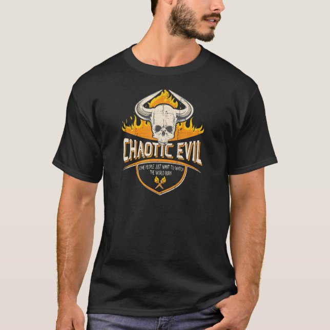 Camiseta Mau Chaotic para jogos Nerdy Roleplay (Frente)