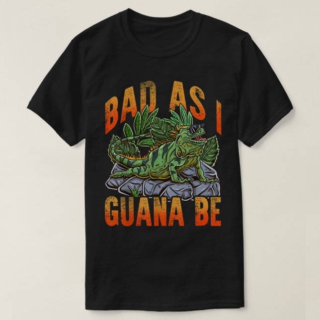 Camiseta Mau Como Eu Guana Sou Vacante Praia Iguana Lizard  (Frente do Design)