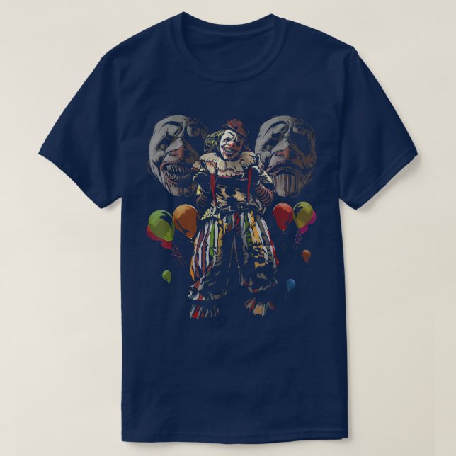 Camiseta Mau de Palhaço Assustador Balões Horror Assustador (Frente do Design)