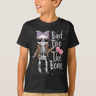 Camiseta Mau Dois A Menina De segundo aniversário Óssea Leo