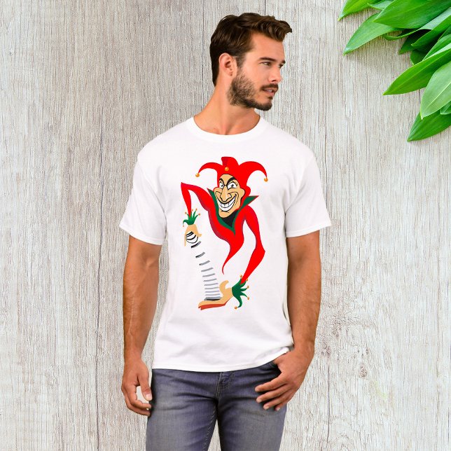 Camiseta Mau Grinning Jester Joker com Jack-in-the-Box (Criador carregado)